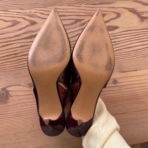 Mango patent burgundy pointed toe heels - Picture 3 of 5